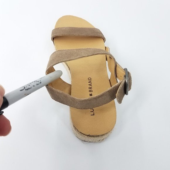 Lucky Brand Gadine Tan Suede Espadrille Sandals - Picture 7 of 13